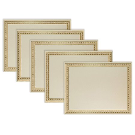 BETTER OFFICE PRODUCTS Award Certificate Paper, Gold Foil Metallic Border, Ivory, Letter Size, Diploma Cert Paper, 50PK 64192